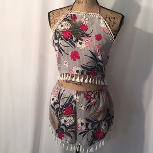 Shein Floral Shorts and tank set